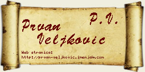 Prvan Veljković vizit kartica